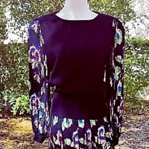 VINTAGE 80s Evan-Picone Metallic/Wool Sweater Top